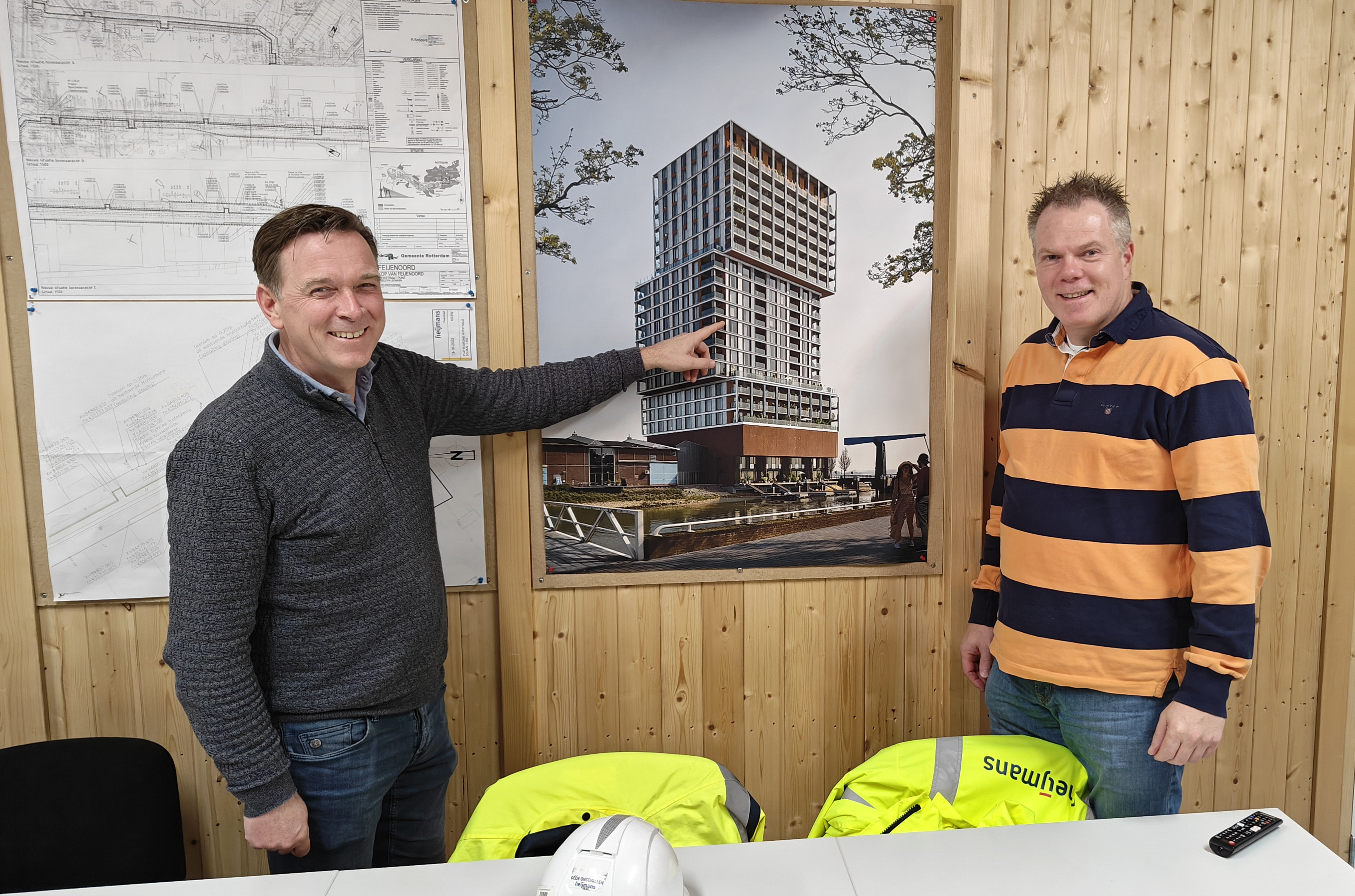 Marco van den Burg and Werner Bruijns at the Piekstraat project by Heijmans Utility Housing.